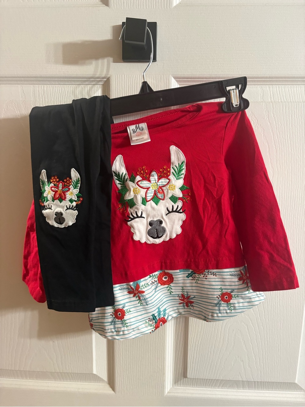 B.M. Kids Red Llama Floral Matching Set - Girls - Picture 1 of 6